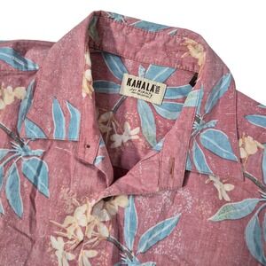 Kahala 1936 Hawaiian Shirt Mens Medium Pink Floral Aloha Avi Kiriaty Hawaii